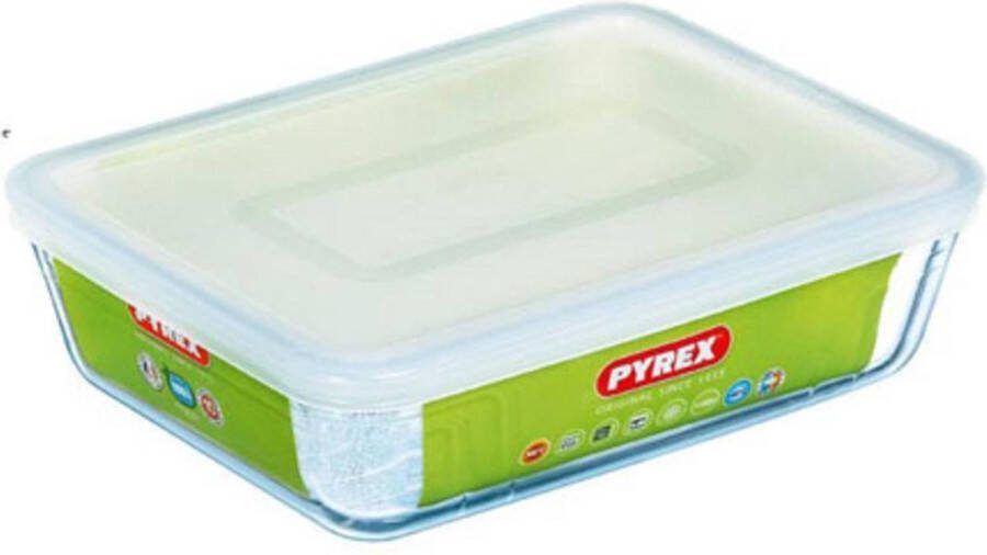 Coppens Pyrex Cook en Freeze schaal met deksel 22x17x6cm 1 5 liter