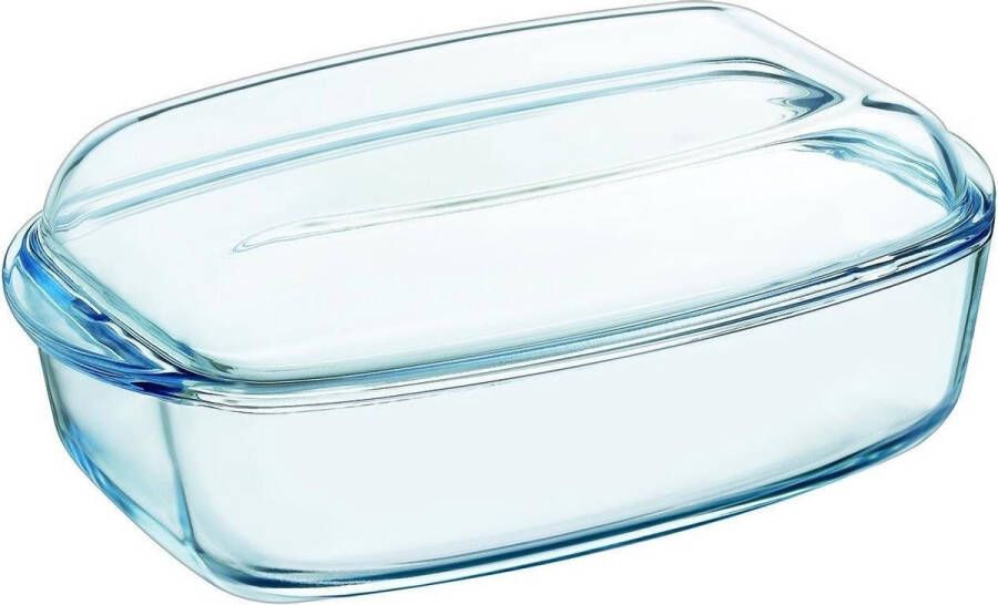 PYREX Essentials Schaal Rechthoek met Deksel 4 5 liter Transparant