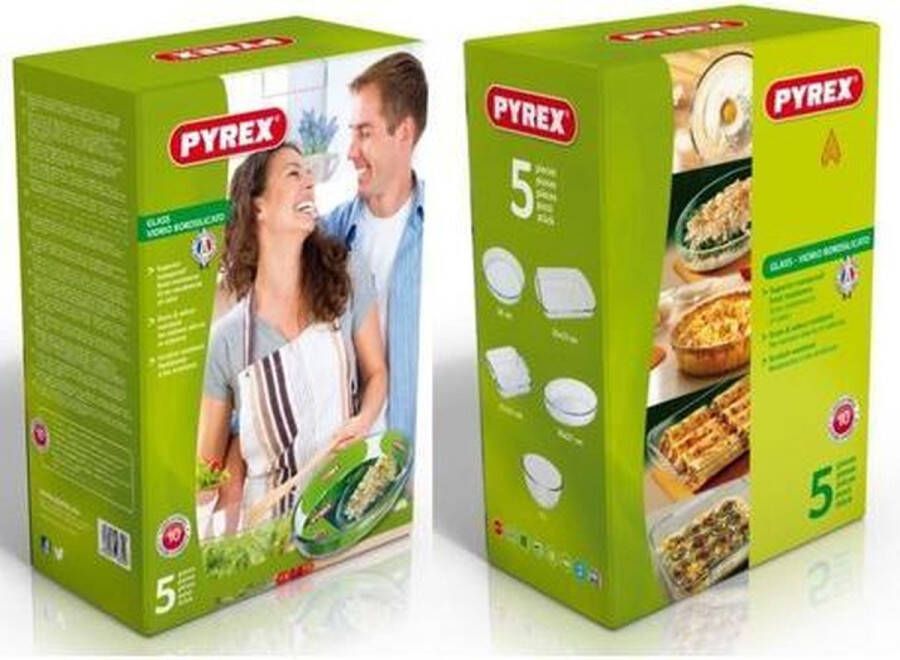 PYREX Set van trays 912S711 5042 Kristal Transparant 5 Stuks