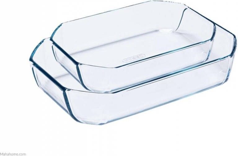 PYREX Set Van 2 Rechthoekige Schalen