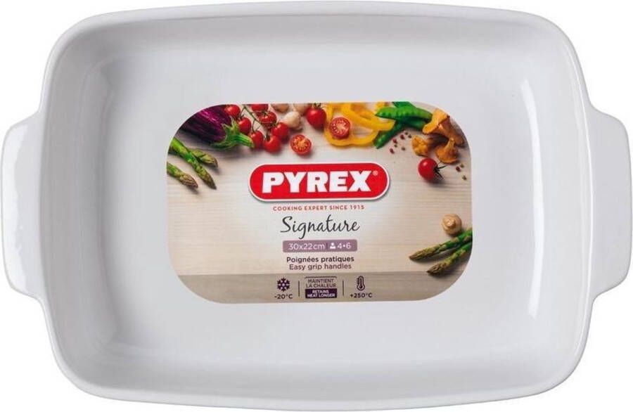 Pyrex Signature ovenschaal rechthoekig 30 x 22 cm wit