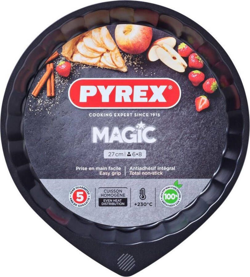 Pyrex taartvorm Magic 27 x 3 cm staal zwart