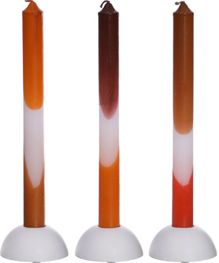 Pyromane Dip Dye kaarsen set van 3 stuks orange bruin