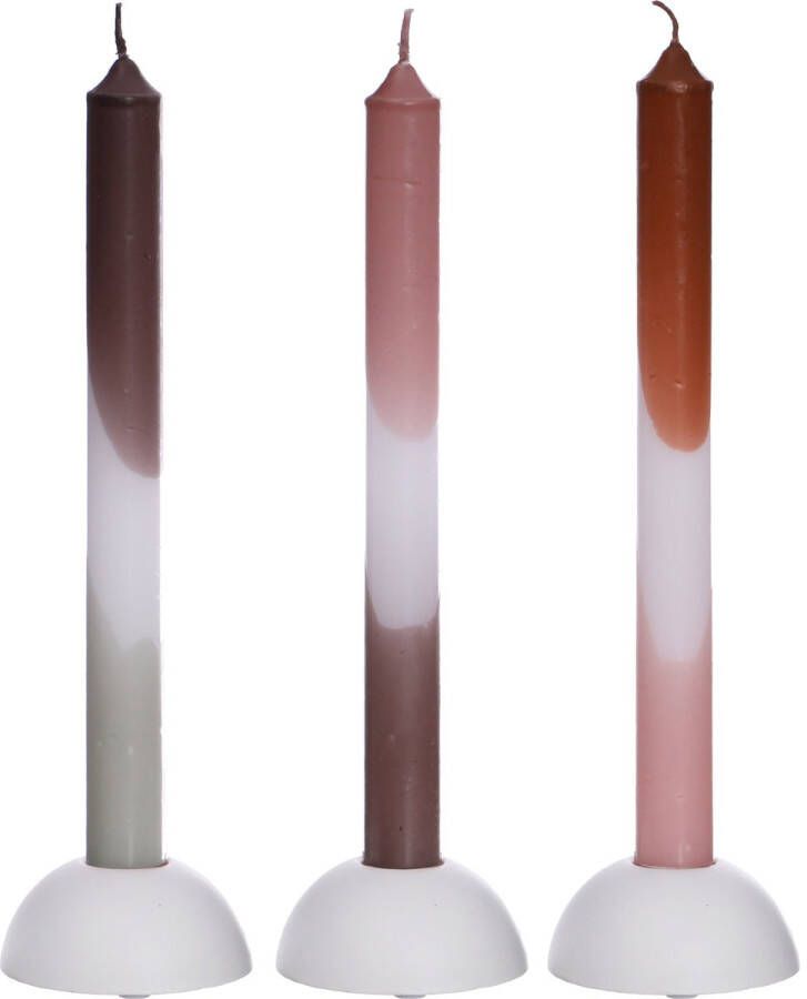 Pyromane Dip Dye kaarsen set van 3 stuks roze paars olijf