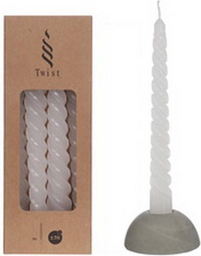 Ideas 4 Seasons Set van 4 twist kaarsen candles kaarsen twist swirl dinerkaarsen wit