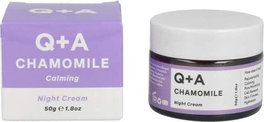 Q + A Nachtcrème Chamomile Night Cream Moisturizer Gezichtscrème Gezichtsverzorging