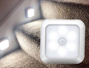 Q -Garant LED Verlichting met Bewegingssensor Warm Wit Nachtlamp op Batterij Wit Licht Draadloos Sensor Kastverlichting Trapverlichting Nachtlampje