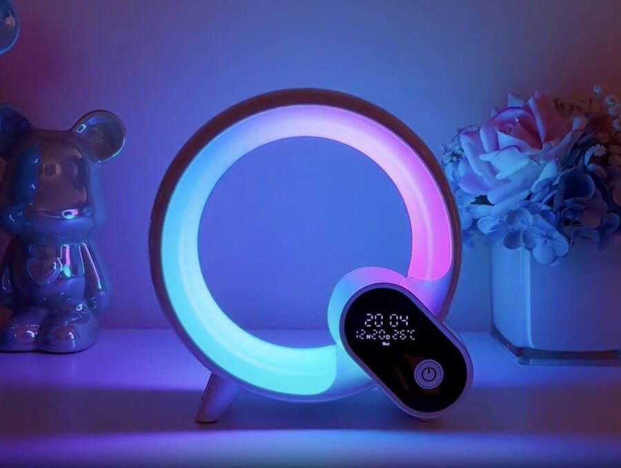 Q Led Wake Up Light Atmosfeerlamp Commodelamp Wekker & Sfeerverlichting in Één