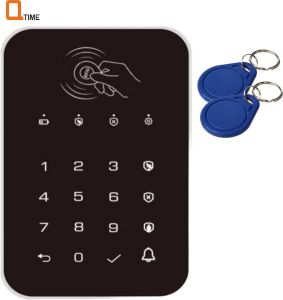 Q-Time RFID code klavier met touchscreen + 2 Druppels (geschikt voor de meeste alarmsystemen die werken op 433Mhz en chip EV1527)