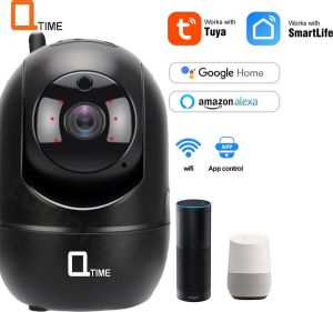 Q-Time Tuya Premium 1080P Draadloze Mini IP VolgCamera WiFi Babyfoon (honden huisdier-camera) CCTV Indoor 2.4Ghz & 5Ghz Wifi Beveiligings Camera 2-Weg Audio Met Instelbare Bewegingsdetectie Ondersteund Amazon Alexa Echo Google Home TUYA gebaseerde Apps