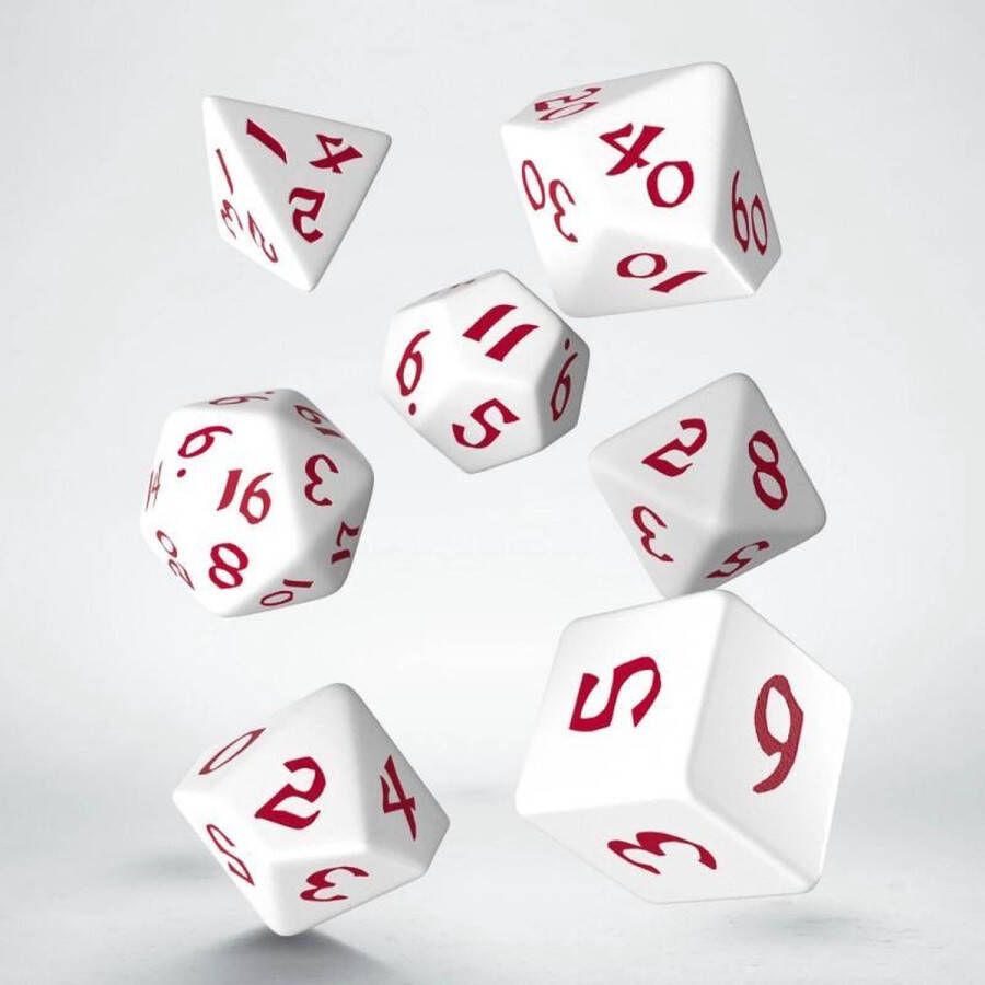 Q-Workshop Polydice Set Classic Runic White Red
