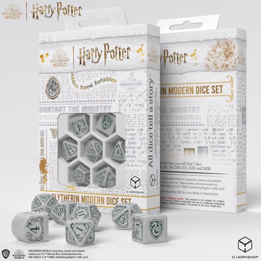 Q-Workshop Harry Potter: Slytherin Modern Dice Set White (7ST) Accessoires