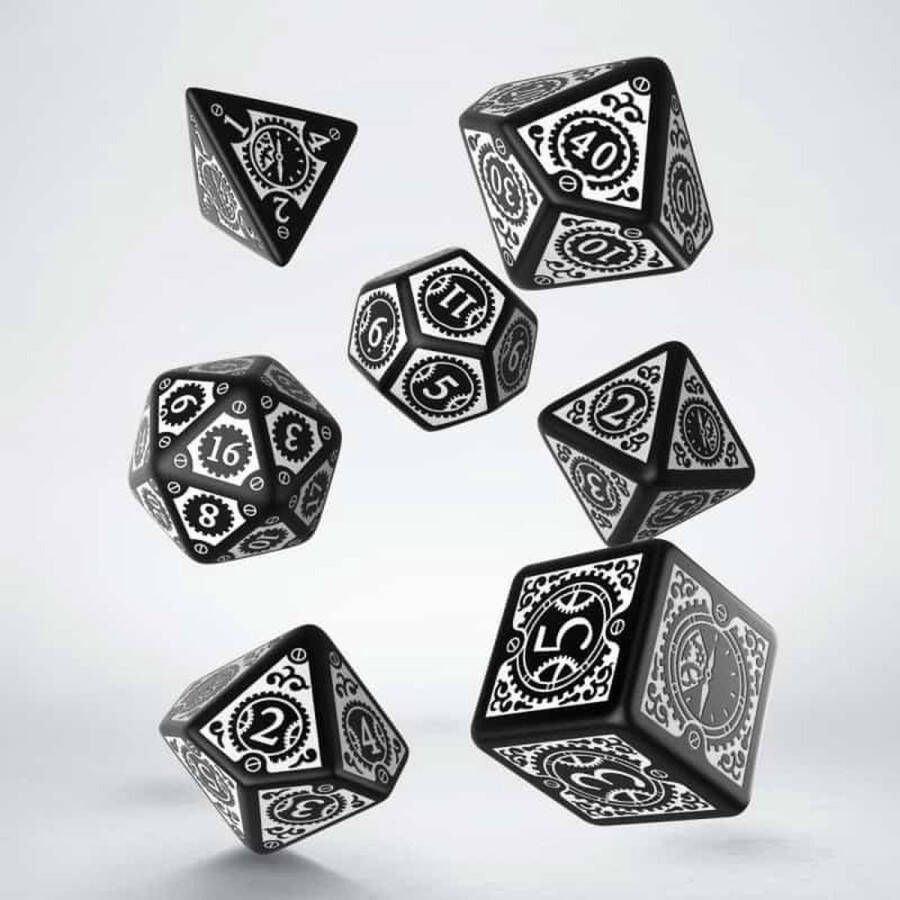 Q-Workshop Polydice Clockwork Black White Steampunk