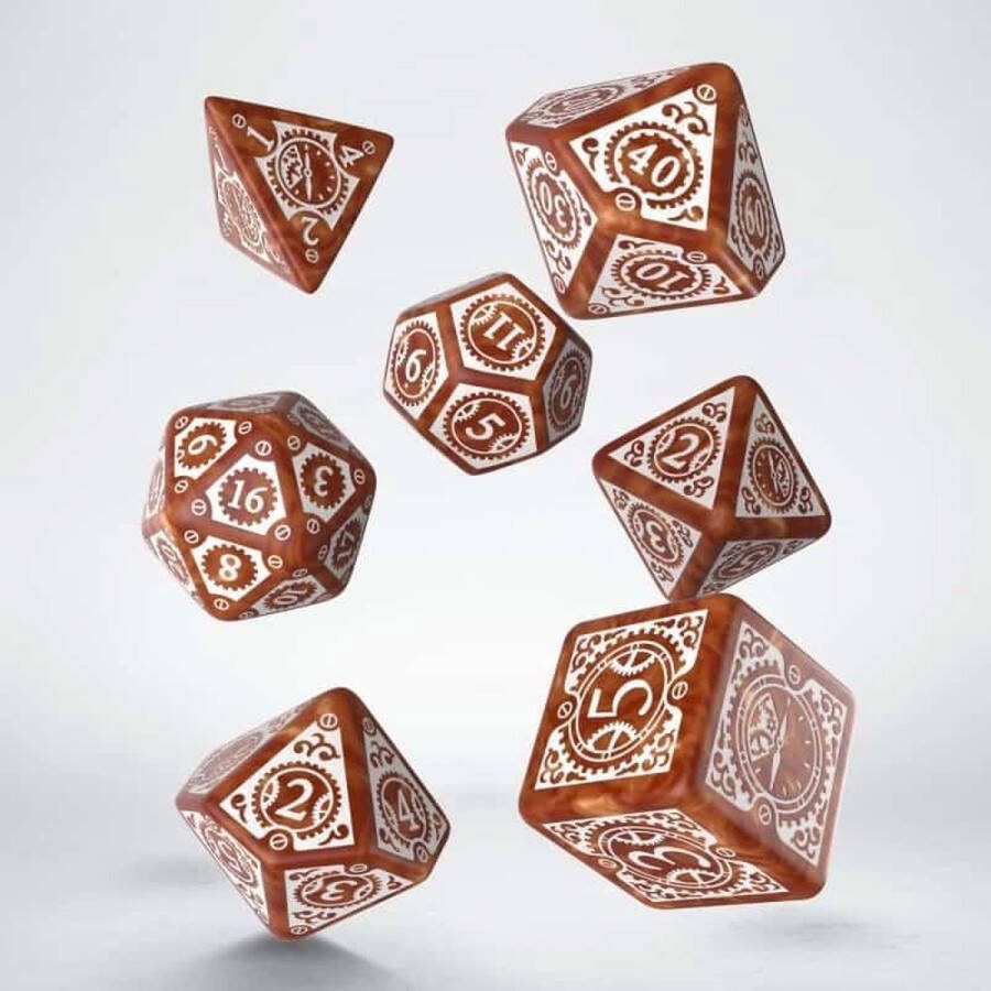 Q-Workshop Polydice Clockwork Caramel White Steampunk