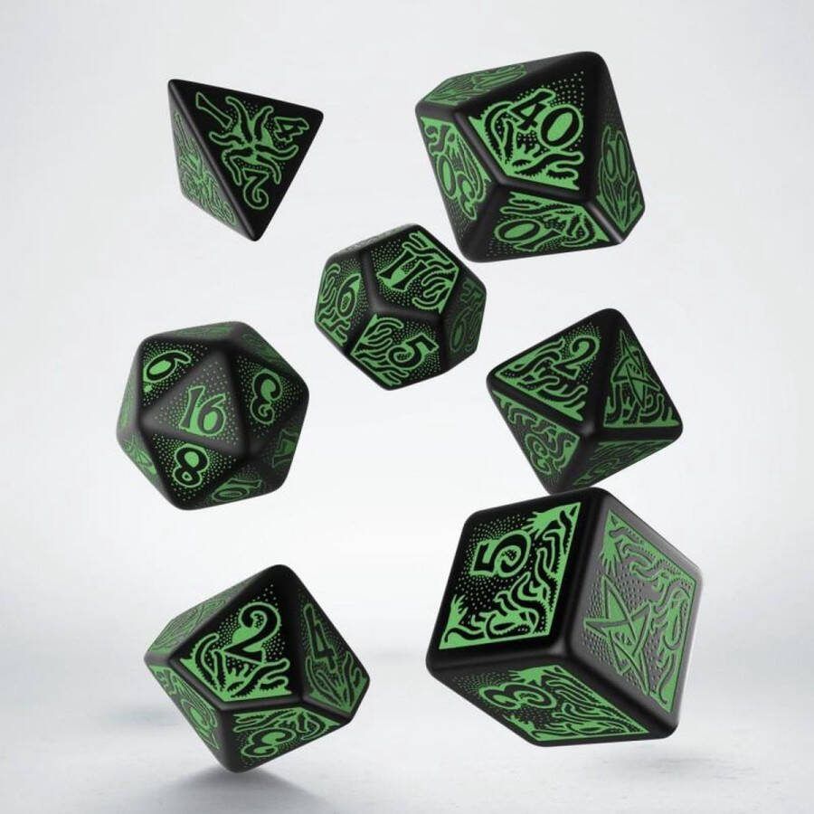 Q-Workshop Polydice Set Call of Cthulhu 7th Edition Black Green
