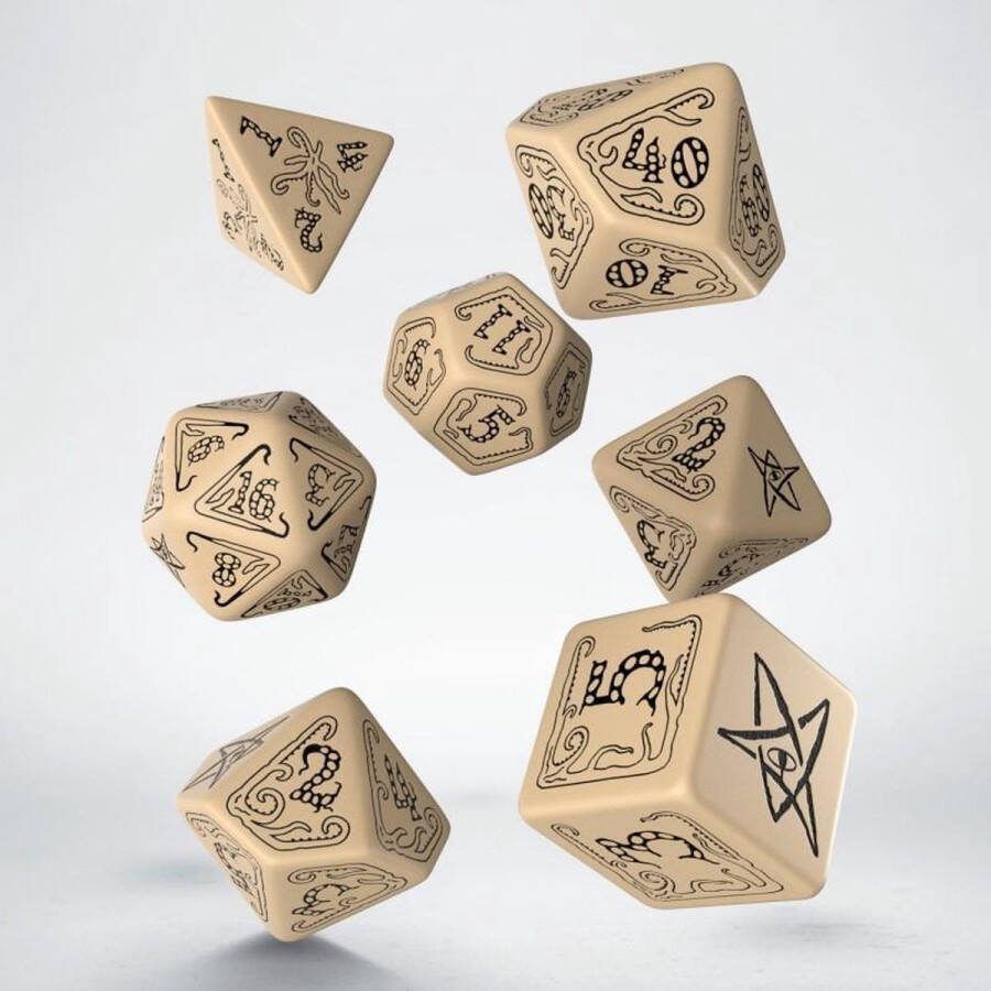 Q-Workshop Polydice Set Call of Cthulhu Beige Black