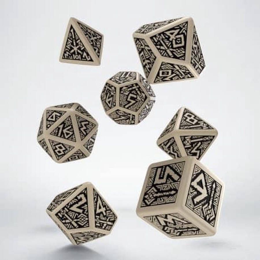 Q Workshop Polydice Set Q-Workshop Dwarven Beige Black