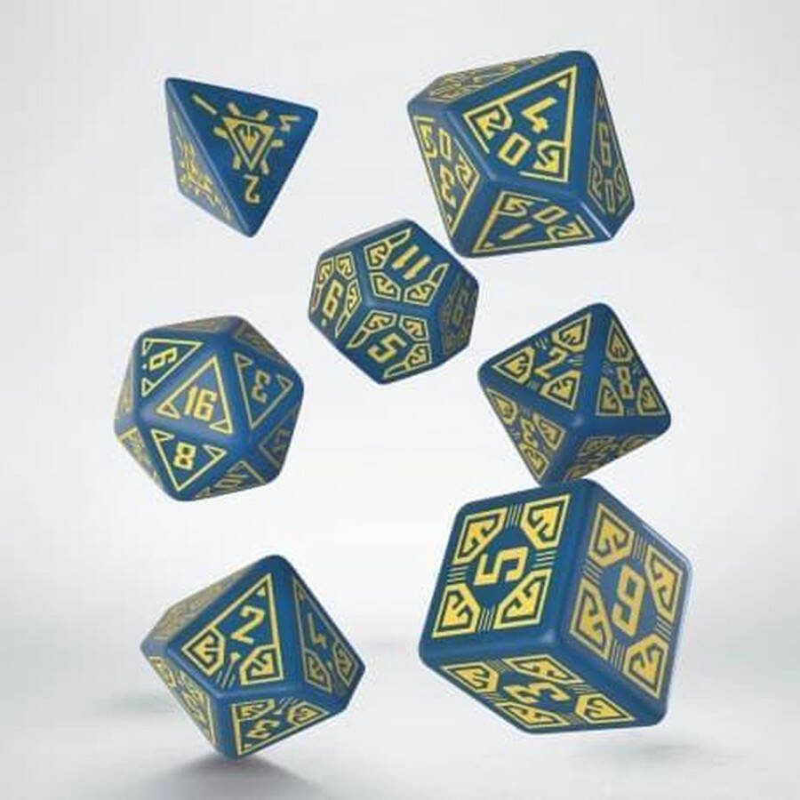 Q-Workshop Arcade Blauwe & Gele Dobbelstenen Set (7)