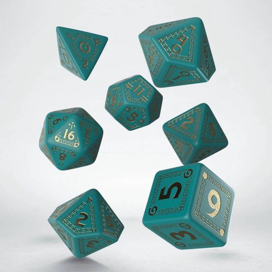 Q Workshop Polydice Set Q-Workshop Runequest Turquoise Gold