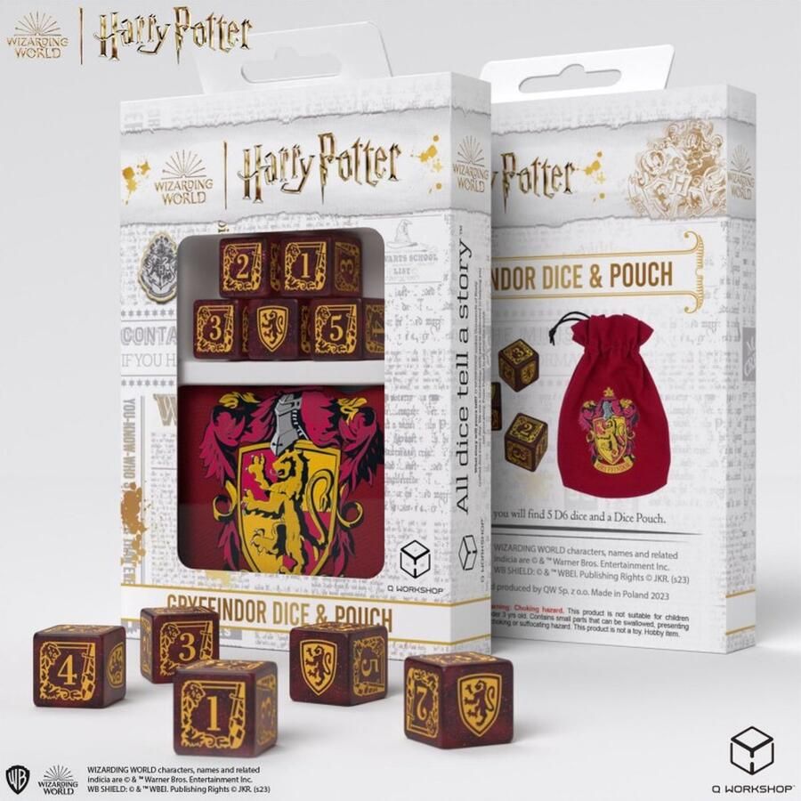 Q-Workshop Harry Potter: Gryffindor Dice & Pouch (5ST) Accessoires