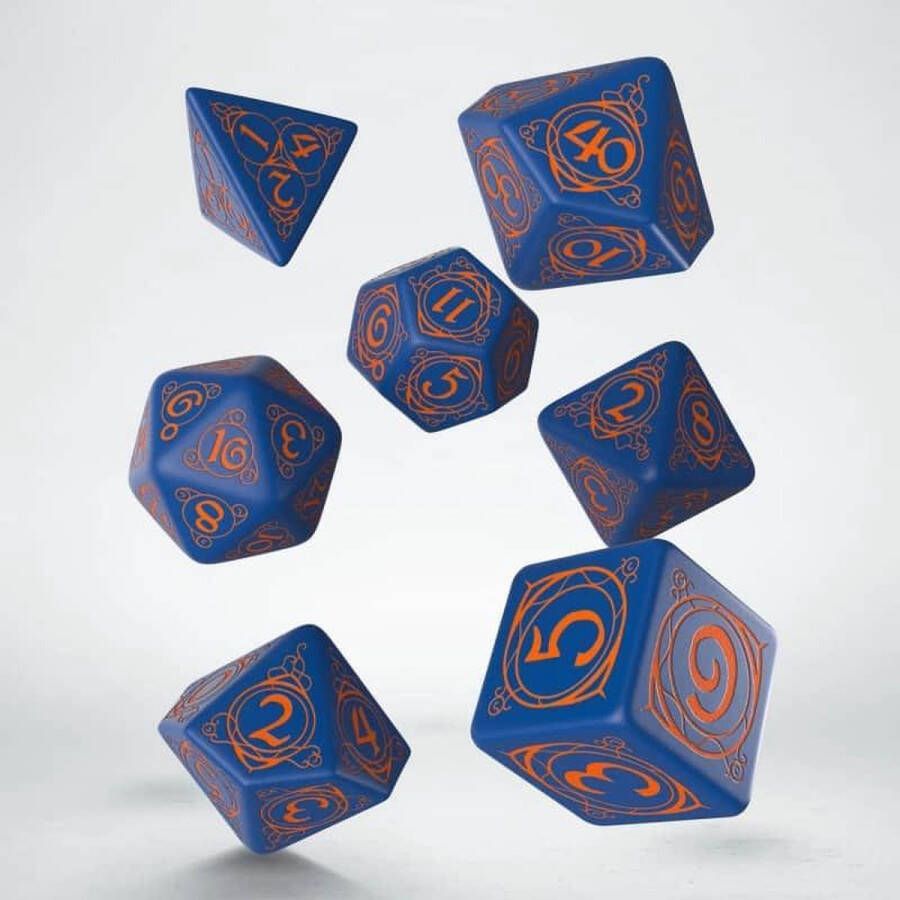 Q-Workshop Wizard Dark-Blue & Orange Dice Set (7)