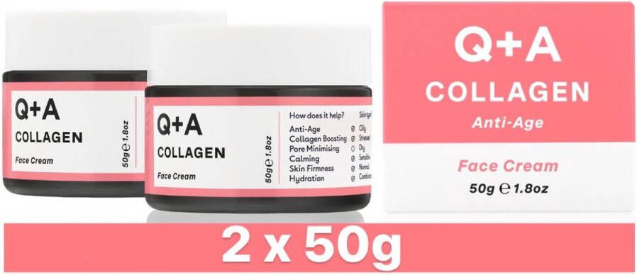 Q+A Skincare Dagcrème Collagen 2 x 50 gr Voordeelverpakking