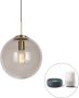 QAZQA 106180 ball Moderne LED Smart Hanglamp incl. wifi 1 lichts Ø 30 cm Goud messing Woonkamer Slaapkamer Keuken - Thumbnail 1