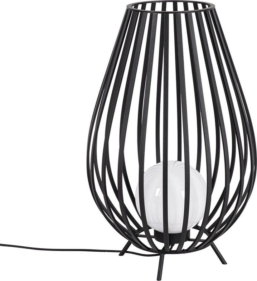 QAZQA angela Design Vloerlamp Staande Lamp 1 lichts H 70 cm Zwart Buitenverlichting