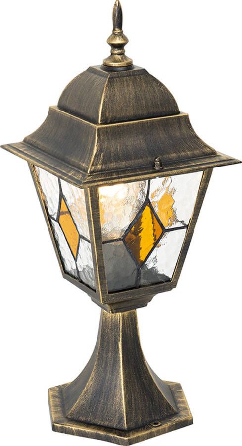 QAZQA antigua Klassieke Staande Buitenlamp Staande Lamp voor buiten 1 lichts H 47 cm Brons Buitenverlichting