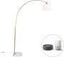 QAZQA arc-basic Moderne Dimbare LED Smart Booglamp Vloerlamp Staande Lamp incl. wifi met Dimmer 1 lichts H 176 cm Messing Woonkamer Slaapkamer - Thumbnail 1