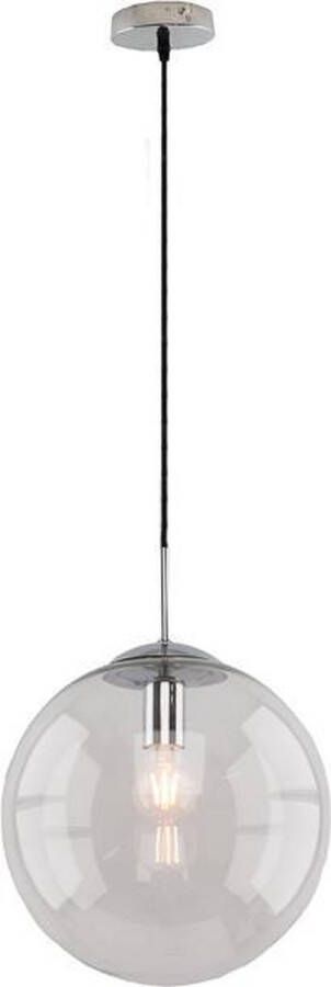 QAZQA ball Moderne Hanglamp 1 lichts Ø 300 mm Chroom Woonkamer Slaapkamer Keuken