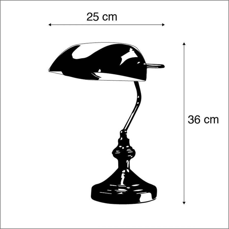 QAZQA banker Retro Dimbare LED Smart Notarislamp Bankierslamp incl. wifi met Dimmer 1 lichts H 36 cm Groen Woonkamer Slaapkamer