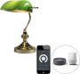 QAZQA banker Retro Dimbare LED Smart Notarislamp Bankierslamp incl. wifi met Dimmer 1 lichts H 36 cm Groen Woonkamer Slaapkamer - Thumbnail 3