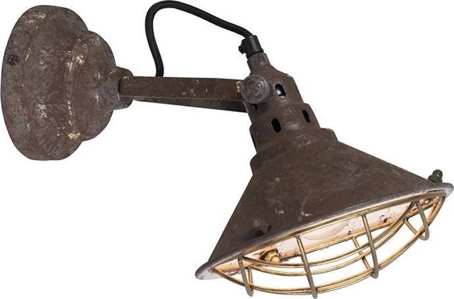 QAZQA Vintage wand- en plafondlamp bruin kantelbaar Barrack
