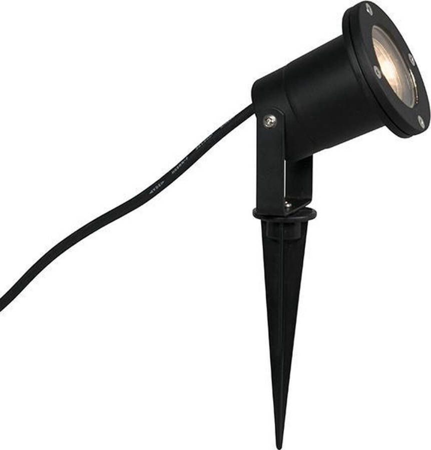 QAZQA basic Moderne Priklamp Prikspot 1 lichts L 9.8 mm Zwart Buitenverlichting