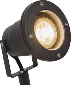 QAZQA basic Moderne Priklamp | Prikspot buitenlamp 1 lichts L 9 cm Zwart Buitenverlichting