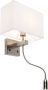 QAZQA bergamo Moderne LED Smart Wandlamp met kap incl. wifi voor binnen 1 lichts D 200 cm Wit Woonkamer Slaapkamer - Thumbnail 1