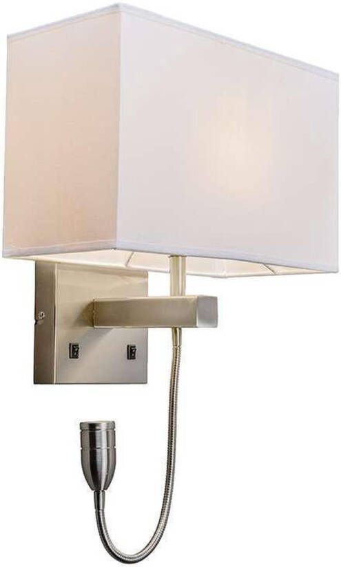 QAZQA bergamo Moderne LED Wandlamp met kap voor binnen 1 lichts D 200 mm Wit Woonkamer Slaapkamer