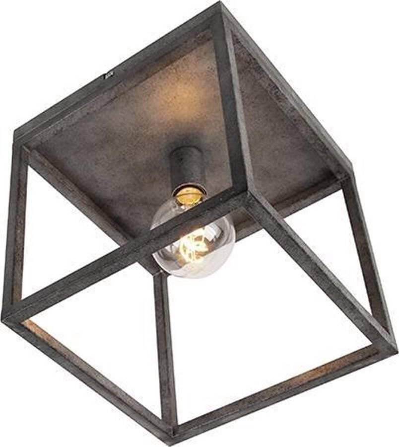 QAZQA big_cage Moderne Plafondlamp 1 lichts L 290 mm Grijs Woonkamer Slaapkamer Keuken