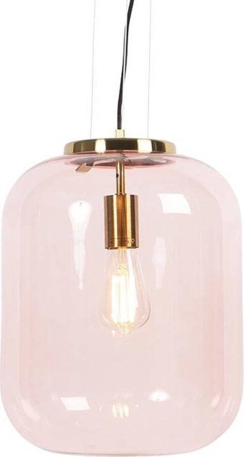 QAZQA bliss Art Deco Hanglamp 1 lichts Ø 30 cm Roze Woonkamer Slaapkamer Keuken