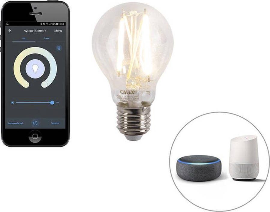 QAZQA bliss Design LED Smart Tafellamp met kap incl. wifi 1 lichts H 35.1 cm Zwart Woonkamer Slaapkamer Keuken