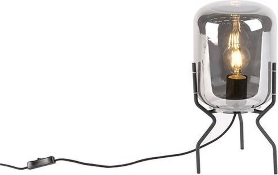 QAZQA bliss Design Tafellamp met kap 1 lichts H 351 mm Zwart Woonkamer | Slaapkamer | Keuken