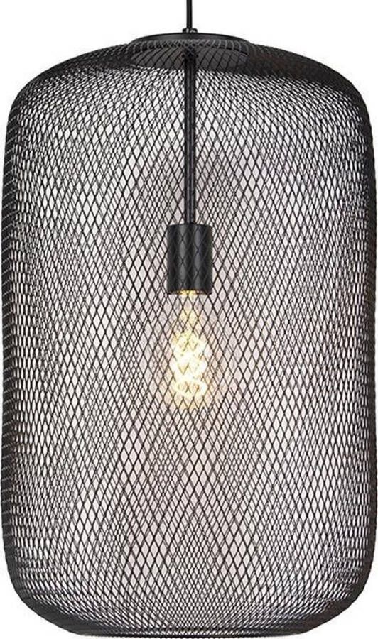 QAZQA bliss_mesh Hanglamp eettafel 1 lichts Ø 350 mm Zwart