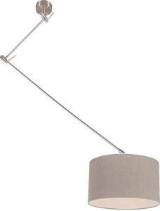 QAZQA blitz Moderne Verstelbare hanglamp voor boven de eettafel in eetkamer 1 lichts L 1000 mm Grijs Woonkamer Slaapkamer Keuken