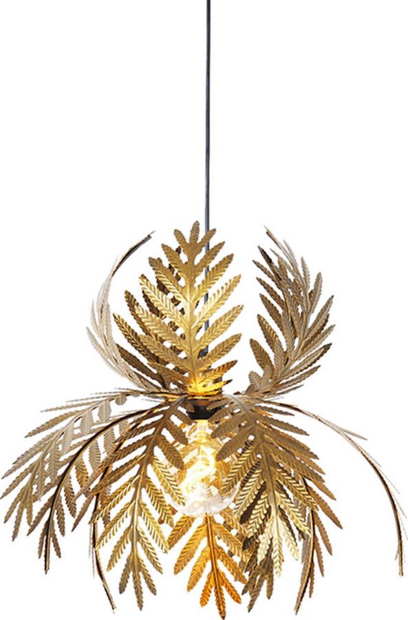 QAZQA botanica Landelijke Hanglamp 1 lichts Ø 45 cm Goud messing Woonkamer Slaapkamer Keuken