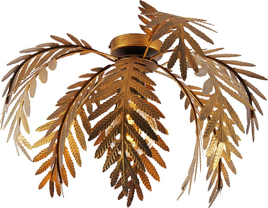 QAZQA botanica Landelijke Plafondlamp 1 lichts Ø 45 cm Goud messing Woonkamer Slaapkamer