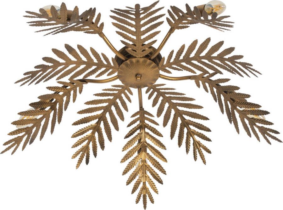 QAZQA botanica Retro Plafondlamp 5 lichts Ø 700 mm Goud messing Woonkamer Slaapkamer Keuken