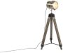 QAZQA Braha Industriele Tripod driepoot vloerlamp Staande Lamp 1 lichts H 1400 mm Bruin Industrieel Woonkamer Slaapkamer Keuken - Thumbnail 1