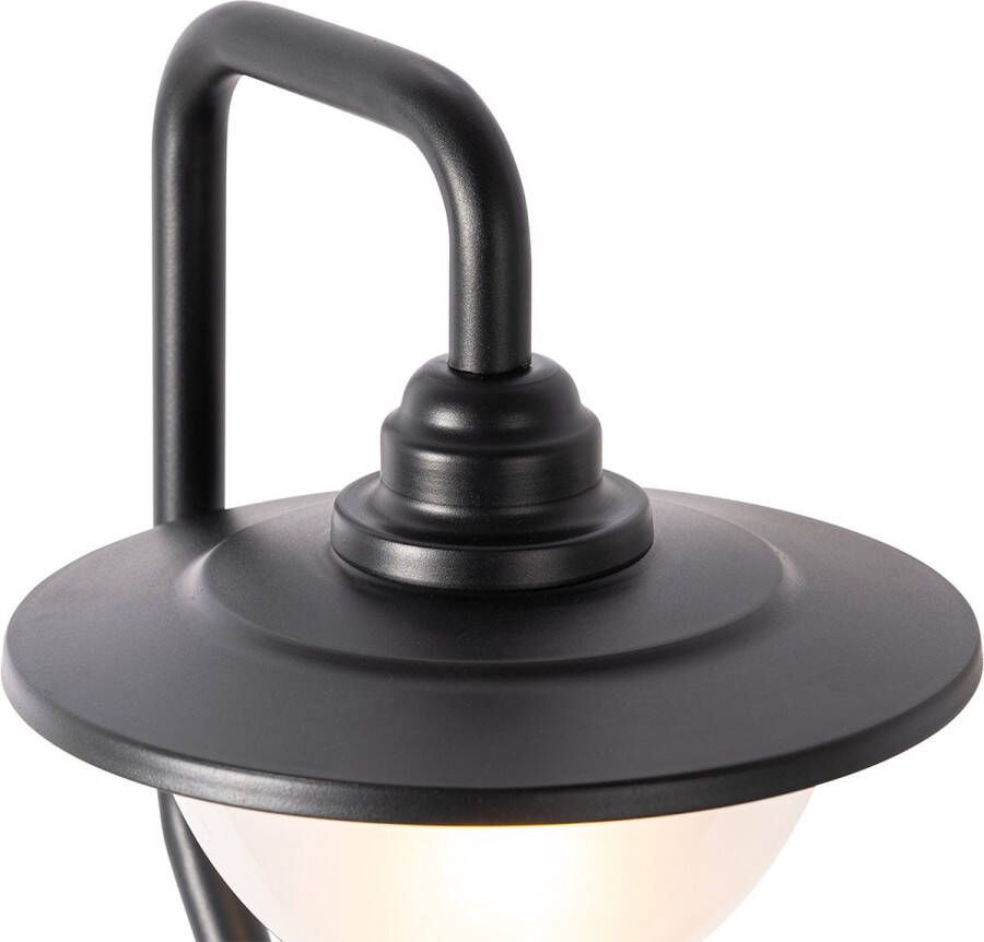 QAZQA bruges Klassieke Staande Buitenlamp Staande Lamp voor buiten 1 lichts H 100 cm Zwart Buitenverlichting