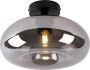 QAZQA busa Art Deco Dimbare LED Smart Plafondlamp incl. wifi met Dimmer 1 lichts Ø 28 cm Zwart Woonkamer Slaapkamer Keuken - Thumbnail 1